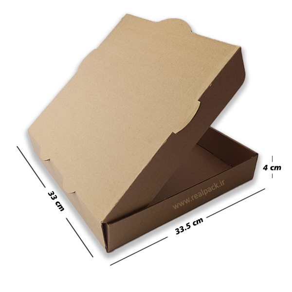 جعبه پیتزا خانواده سایز 34 ایفلوت بدون چاپ / رئال پک